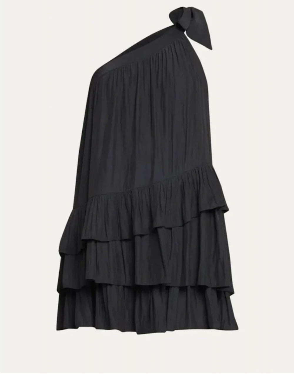 Ramy Brook Black One-Shoulder Tiered Ruffle Skirt